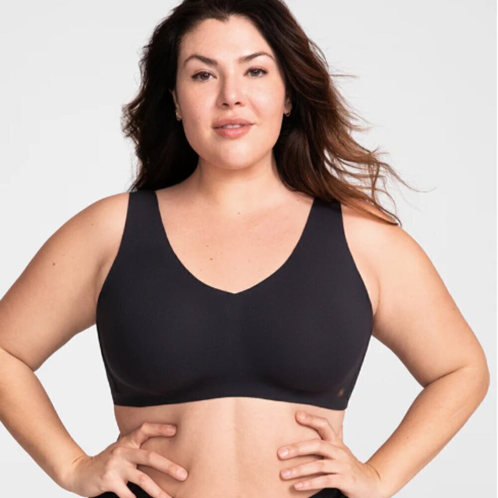 Honeylove V Neck Bra Vamp Black 1X Smoothing
